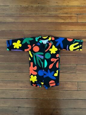 Hanna Andersson Floral Long-Sleeve Rash Guard Swimsuit